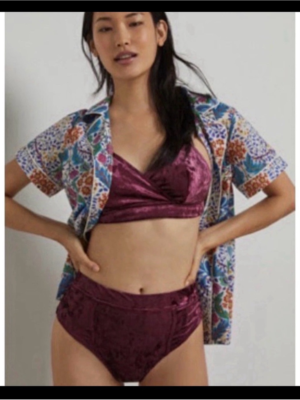 Anthropologie Anthropologie SAMIRA SCALLOPED VELVET BRIEFS size small